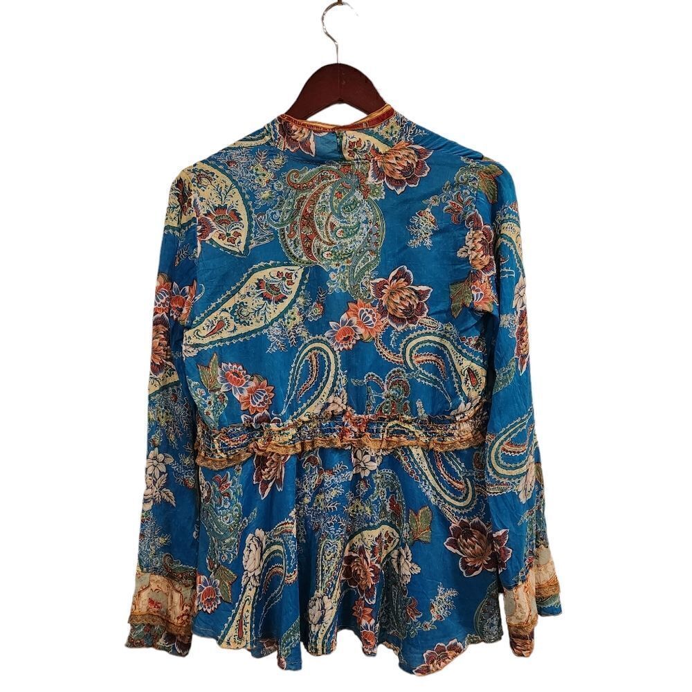 Johnny Was Floral BOHO Multicolor Blouse Top Size XS - Picture 2 of 5